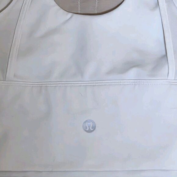 Lululemon Double Tap Bra II White Yoga Workout Size 6 / S Wicking Medium Support - Picture 5 of 5